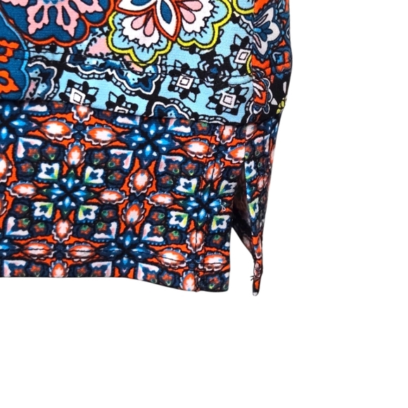 MSK Vibrant Colorful Boho Floral Print Flare Sleeve Shift Dress Small - Picture 5 of 10